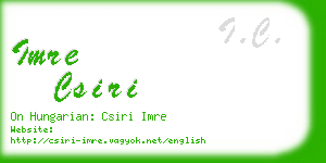 imre csiri business card